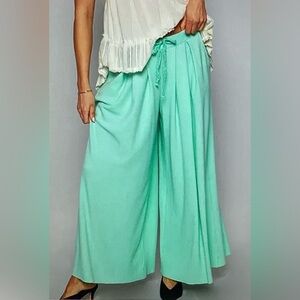 POL Mint Green Wide-Leg Pants
